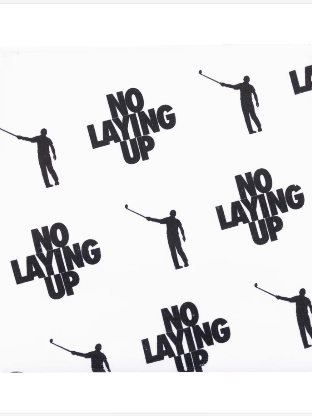 No Laying Up Logo Golf Towel Black and White NWT